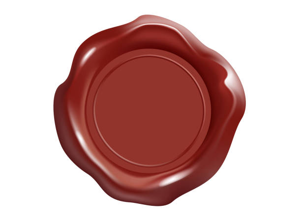 istock Wax seal. Candle stamp objects vector illustration. Wax stamps isolated on white background. 1208764437