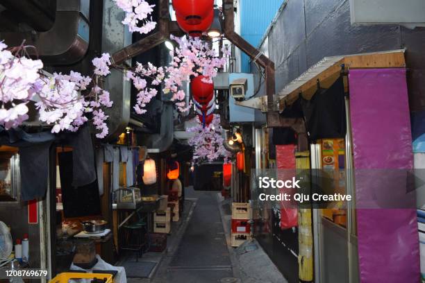 Omoide Yokocho Which Is Japanese Gastropub Area In Shinjuku Tokyo Stock Photo - Download Image Now