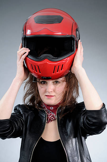 Casco motorcylist organizzazione - foto stock