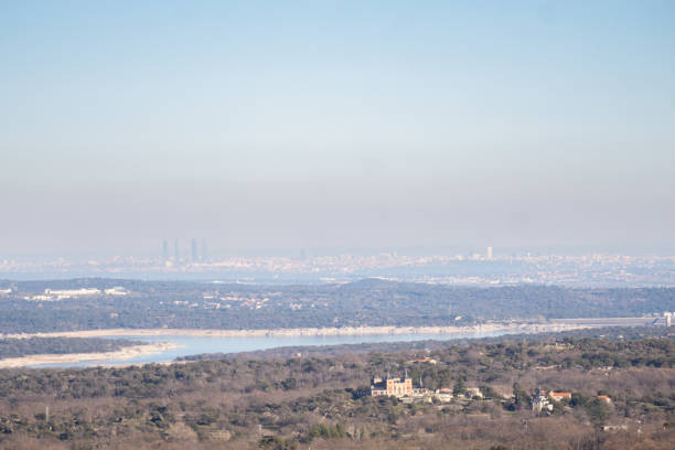 istock Panoramic view of Madrid (Spain) and pollution cloud from the distance 1208772008