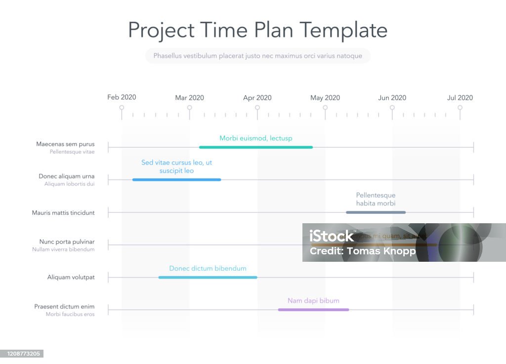 Minimalist Business Project Time Plan Graph With Project Tasks In Time ...