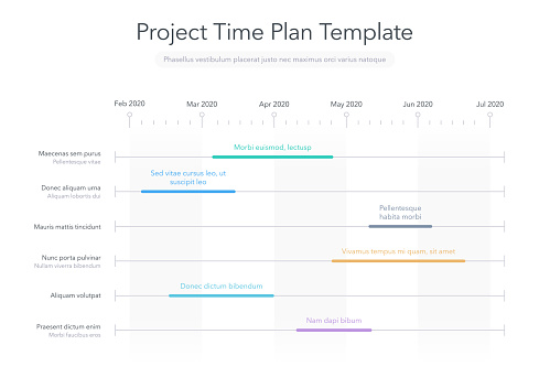 Time Slice Project Graph Minimalist Business Project Time Plan Graph With Project Tasks In Time ...