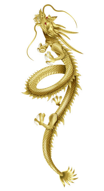 Illustration of a dragon. Asian mythology. shinto stock illustrations