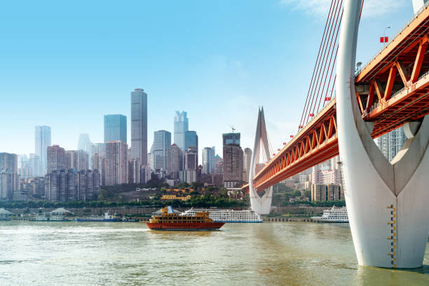 Chongqing cityscape and skyscrapers The Yuzhong Peninsula is located at the junction of the Jialing River and the Yangtze River, Chongqing, China. chongqing stock pictures, royalty-free photos & images