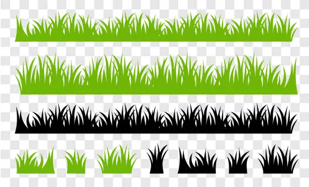 Vector illustration of Vector green lawn grass texture illustration: natural, organic, bio, eco label and shape on white background. Ground land pattern.
