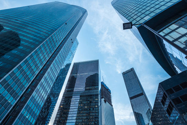 istock Modern skyscrapers at business district 1208781086