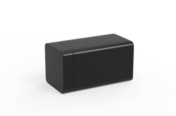 istock Black glossy tin can mock up template. Container for dry products - tea, coffee, sugar, candy, spice. 3D illustration 1208782215