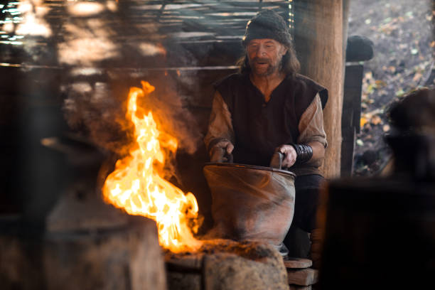 istock An individual viking blacksmith in a viking settlement 1208782329