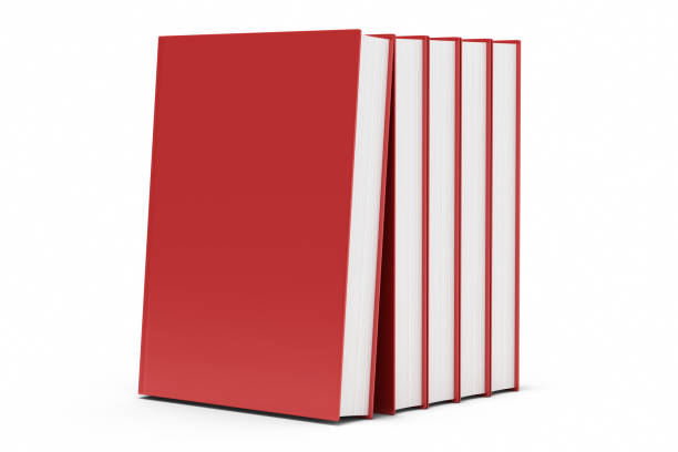 istock Red Cover Stack Books on a Isolated White Background Stock Photo 1208788206