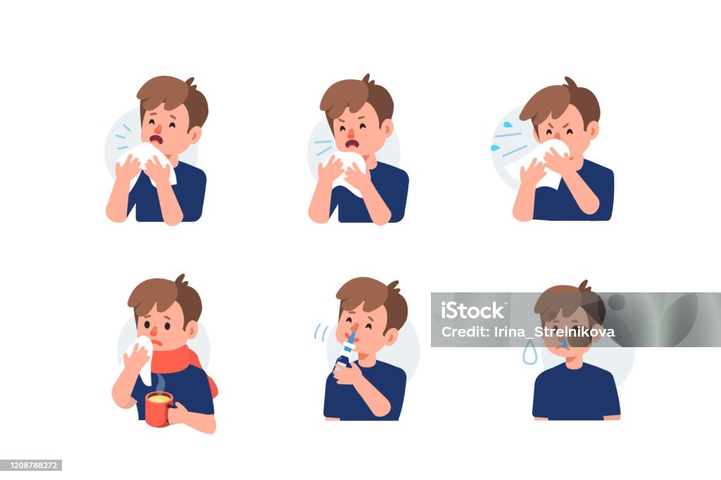 Runny Nose Stock Illustration - Download Image Now - Sneezing, Child, Blowing Nose - iStock Runny Nose Stock Illustration - Download Image Now - Sneezing, Child, Blowing Nose - iStock