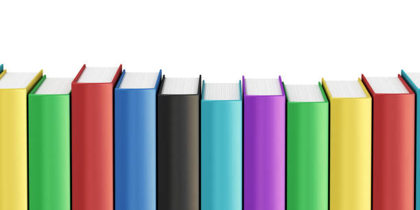 istock Multicolored Cover Stack Books on a Isolated White Background Stock Photo 1208789085