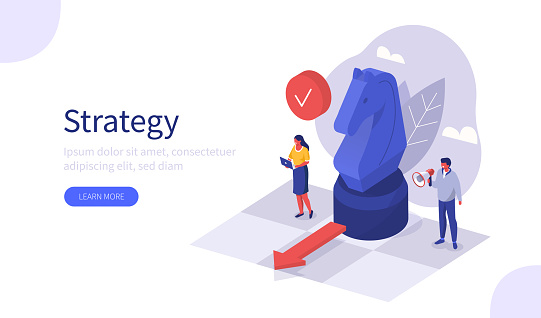 Strategy's Potrait Strategy Stock Illustration - Download Image Now - Strategy, Isometric ...