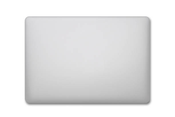 istock Closed laptop top view on white background 1208794909