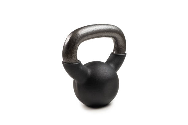 istock Black weight isolated on white. 4 kg weight. 1208795042