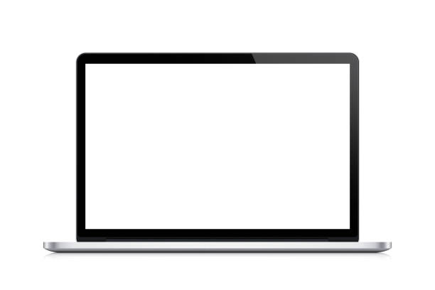 istock Laptop with blank screen isolated on white background 1208795288