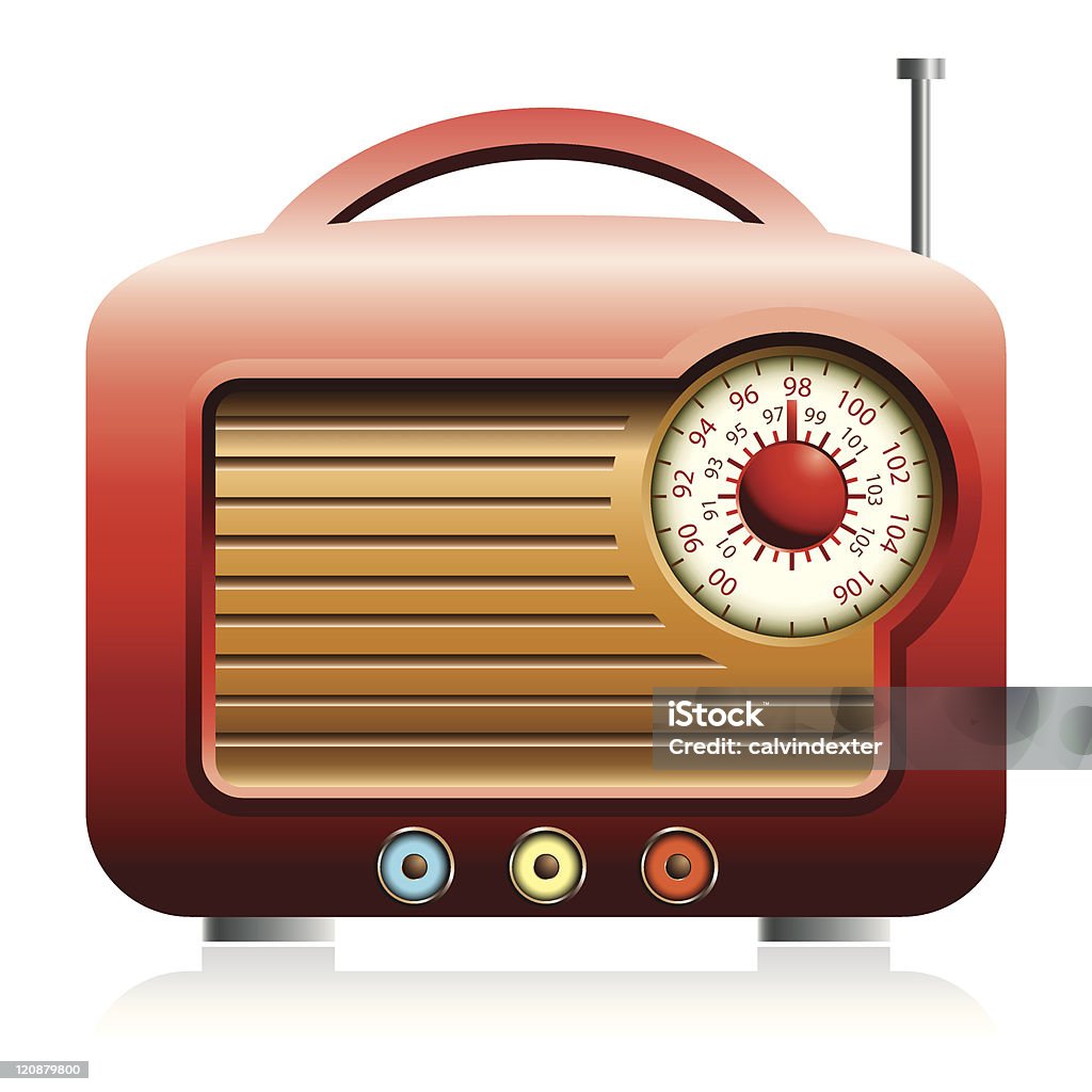 Retro Radio Vector Illustration Stock Illustration - Download Image Now -  Radio, Cut Out, Dial - iStock
