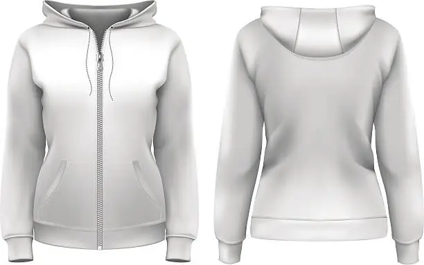 Vector illustration of Women's hoodie (front and back design)