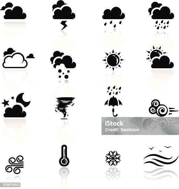 Iconsetwetter Stock Vektor Art und mehr Bilder von Meteorologie - Meteorologie, Porträt, Bedeckter Himmel