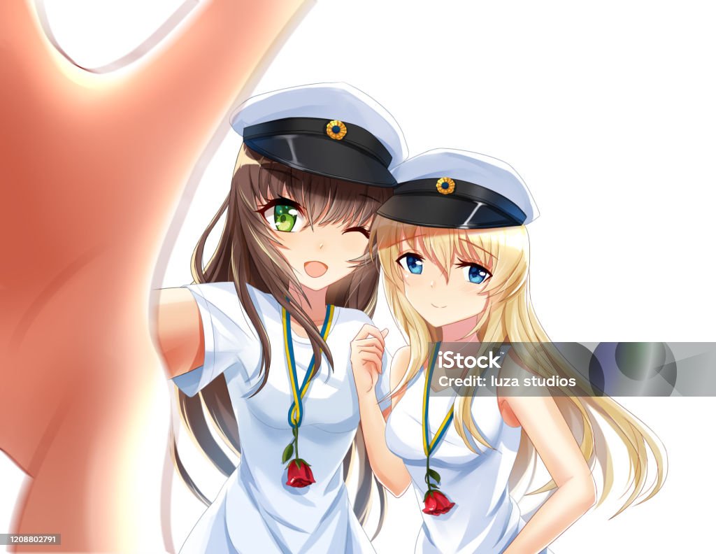 Ilustración de Mejores Amigos Tomando Un Selfie En Su Día De Graduación y más Vectores Libres de Derechos de Estilo manga - iStock Ilustración de Mejores Amigos Tomando Un Selfie En Su Día De Graduación y más Vectores Libres de Derechos de Estilo manga - iStock