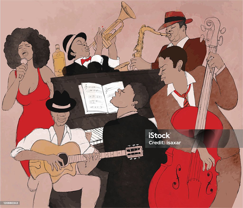Banda de Jazz - Vetor de Jazz - Estilo Musical royalty-free