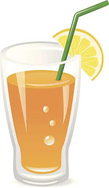 Vector illustration of Glass of fruit juice
