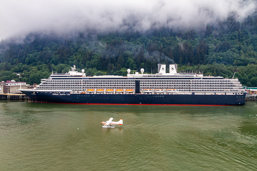 18 AUG 2014 - Juneau, Alaska, USA - Westerdam Cruise Ship in Juneau Harbor