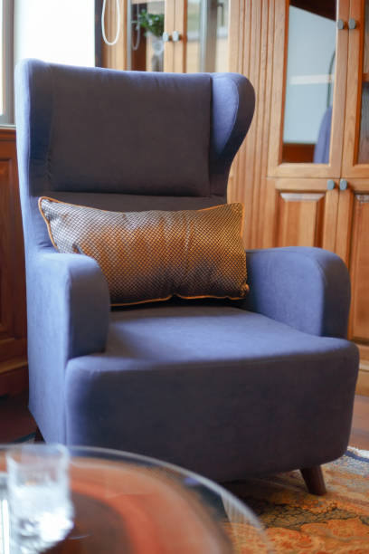 istock Blue armchair in a classic office. Decor element. 1208805112