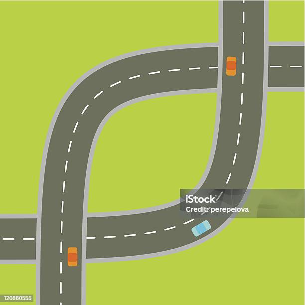 Crossroads Vecteurs libres de droits et plus d'images vectorielles de Autoroute - Autoroute, Bleu, Carrefour