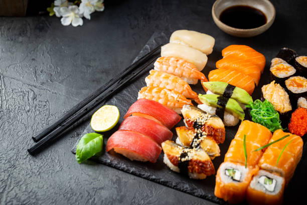 istock Set of sushi and maki 1208806298