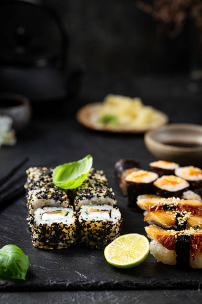 Set of sushi and maki