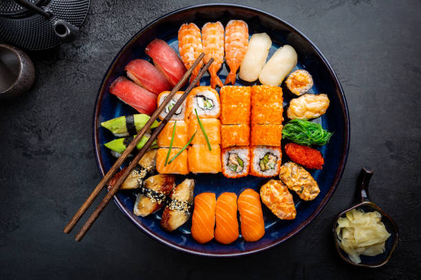 istock Set of sushi and maki 1208806347
