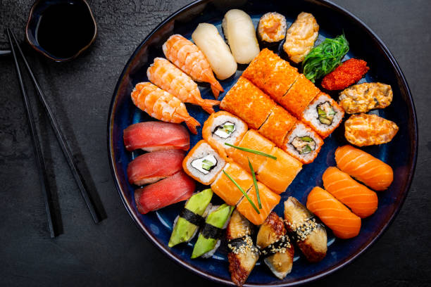 istock Set of sushi and maki 1208806361