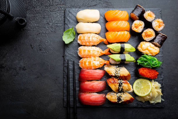 istock Set of sushi and maki 1208806374