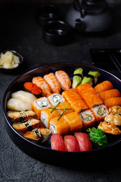 istock Set of sushi and maki 1208806375