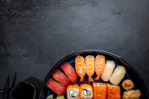 istock Set of sushi and maki 1208806376