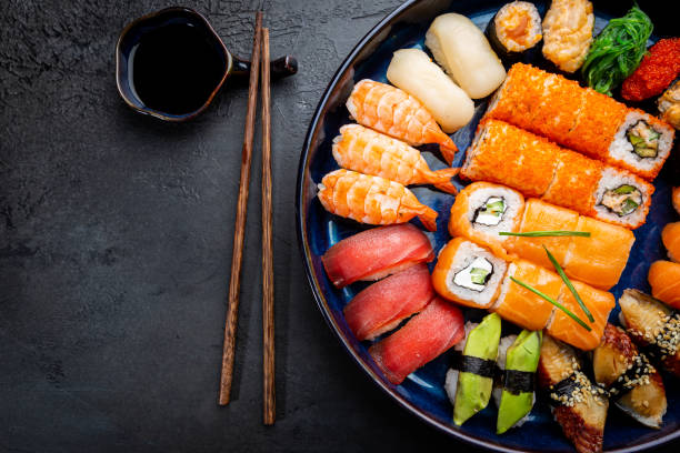 istock Set of sushi and maki 1208806394