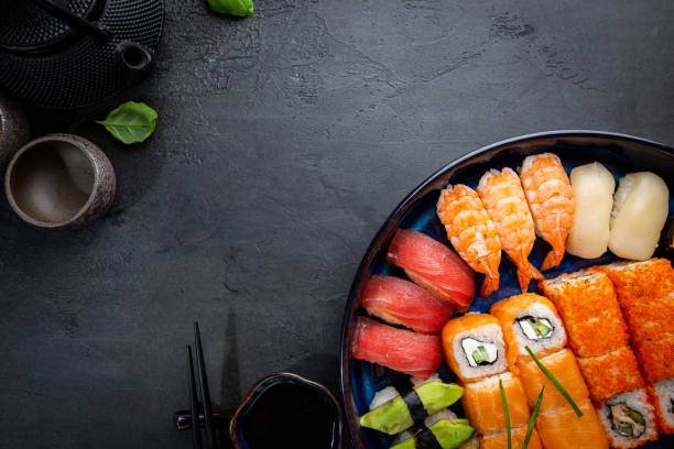 istock Set of sushi and maki 1208806421