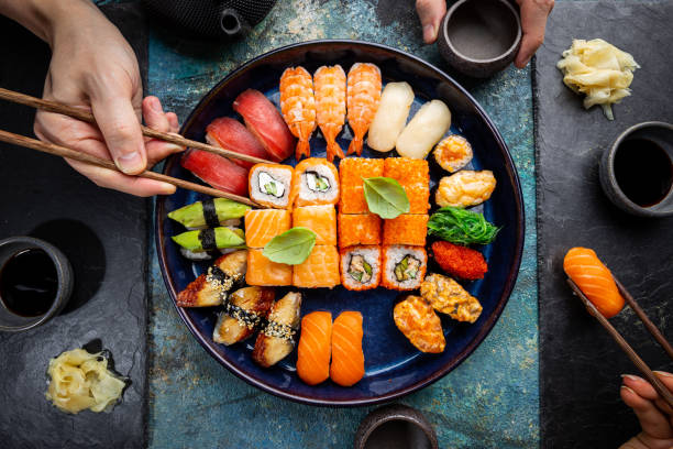 istock Set of sushi and maki 1208806427