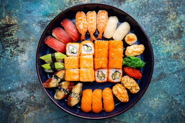 istock Set of sushi and maki 1208806436