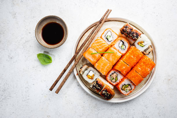 istock Set of sushi and maki 1208806439