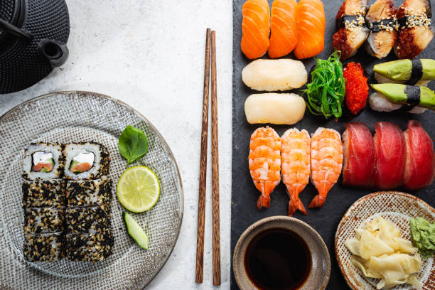 istock Set of sushi and maki 1208806451