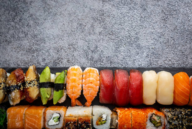istock Set of sushi and maki 1208806482