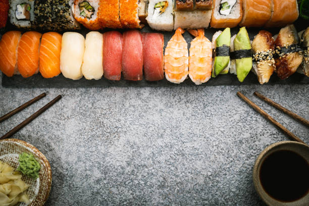 istock Set of sushi and maki 1208806516