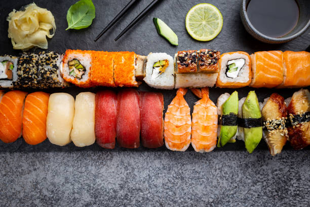 istock Set of sushi and maki 1208806693