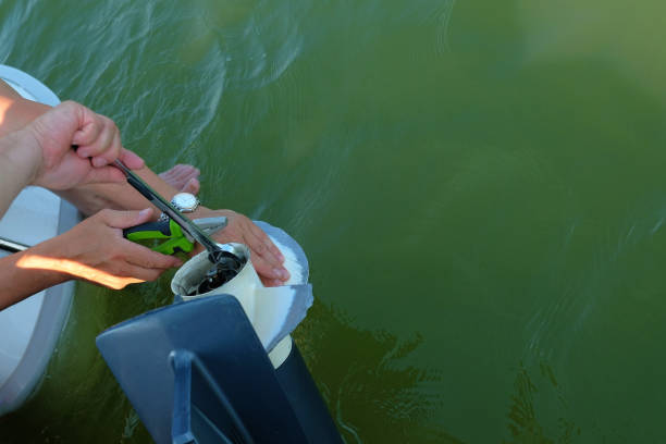 replacing an old outboard propeller on an outboard motor