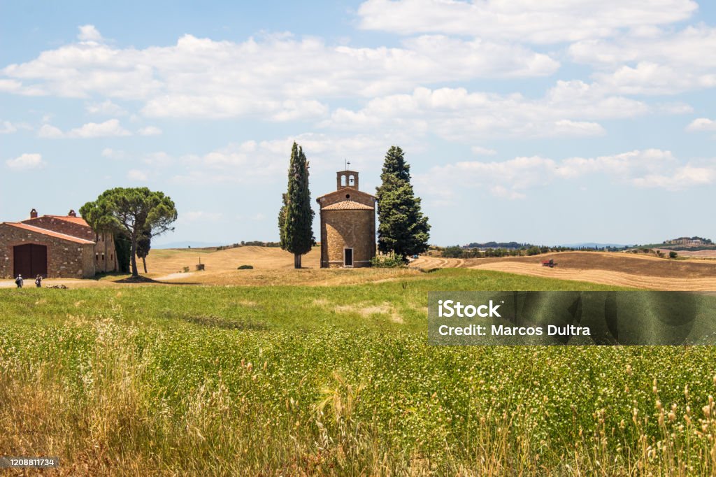 Chapel in middle of Toscany Italy Church Stock Photo