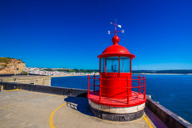 Nazare Lighthouse - Fort De Sao Miguel, Portugal stock photo