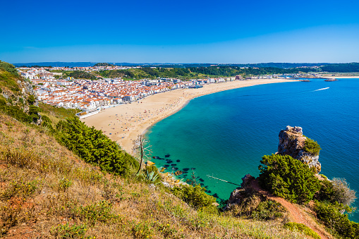Nazare Beach From Forte De Sao Miguel - West, Portugal, Europe
