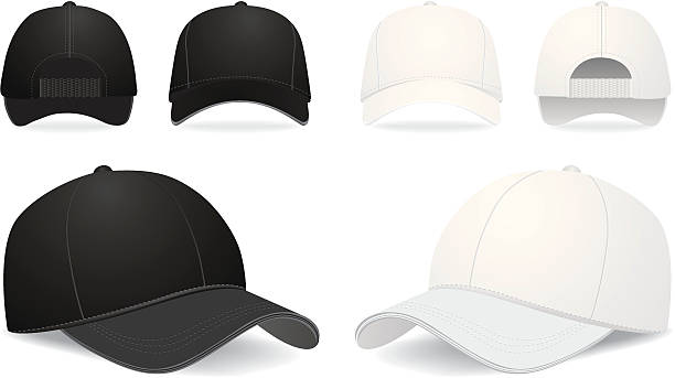 Baseball Cap Baseball Cap Vector Illustration on white. See also: sideways baseball hat stock illustrations