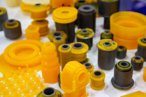 istock Products from polyurethane on the exhibition stand. Industry 1208814460